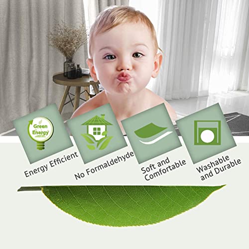 PrimeBeau Faux Linen Room Darkening Blackout Curtain Sold by 1 Panel, Short