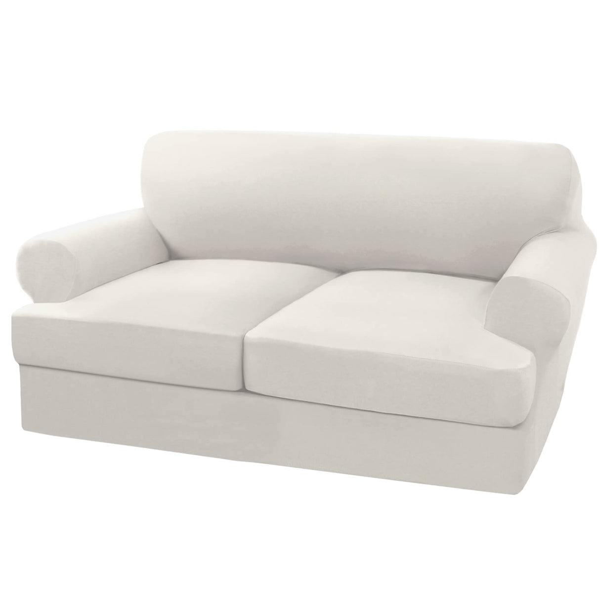 PrimeBeau 3 Pieces T Cushion Loveseat Slipcovers Couch Cover for 2 Cushion Couch Non Slip Super Stretch Soft Washable Furniture Protector with 2 Individual T Cushion Covers