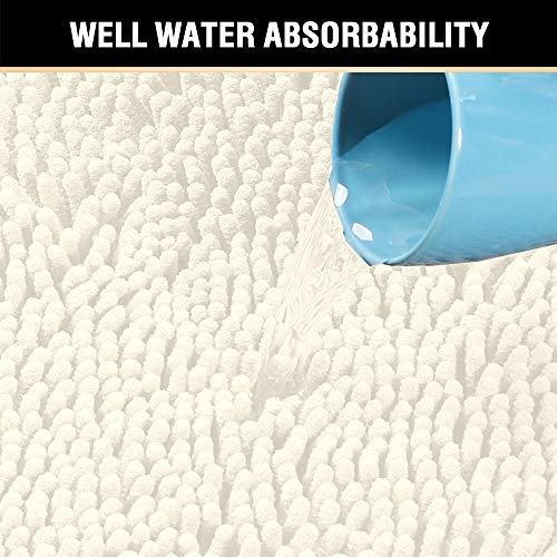 PrimeBeau Bath Mats Non Slip, Soft Shaggy Microfiber, Absorbent, Machine-Washable Rugs(2Pieces)