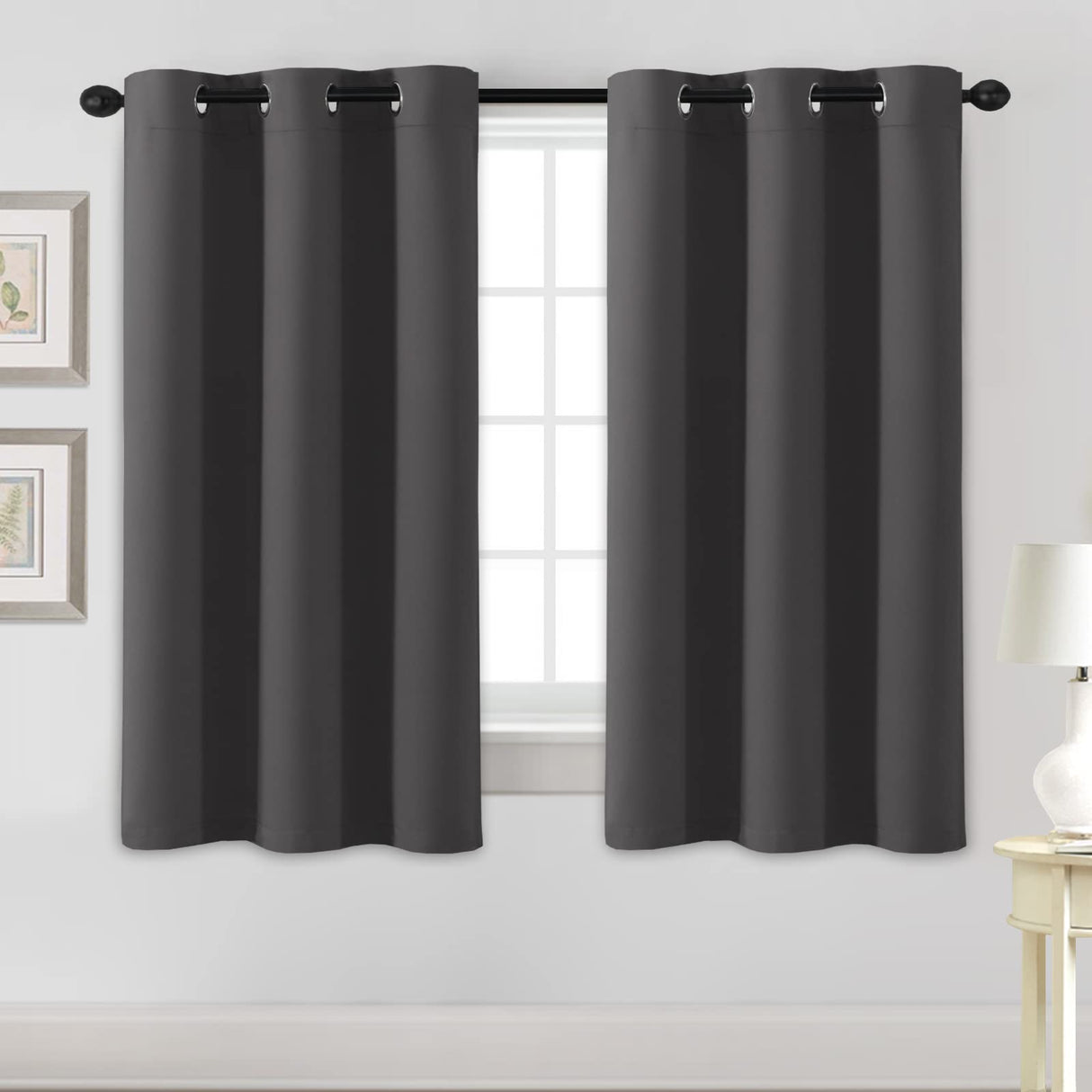 PrimeBeau Essential Blackout Thermal Insulated Curtain Drapes Set of 2 panels, 42 Series