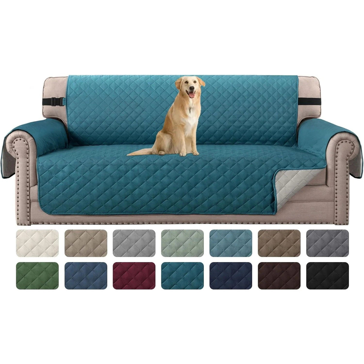 H.Versailtex Reversible Sofa Covers Water Repellent Chair Slipcover for Dogs Pets Furniture Protector