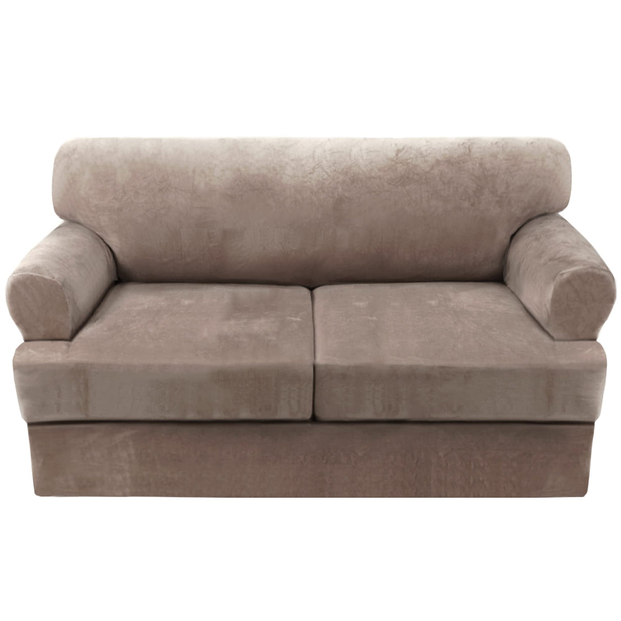 PrimeBeau Sofa Cover 3 Pieces T Cushion Loveseat Slipcovers Thick Velvet Couch Cover Furniture Protector Stretch T Cushion Sofa Covers for 2 Cushion Couch with 2 T Cushion Covers Washable