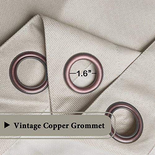 PrimeBeau Faux Linen Room Darkening/Room Dividing Curtain Draper Extra Wide & Long