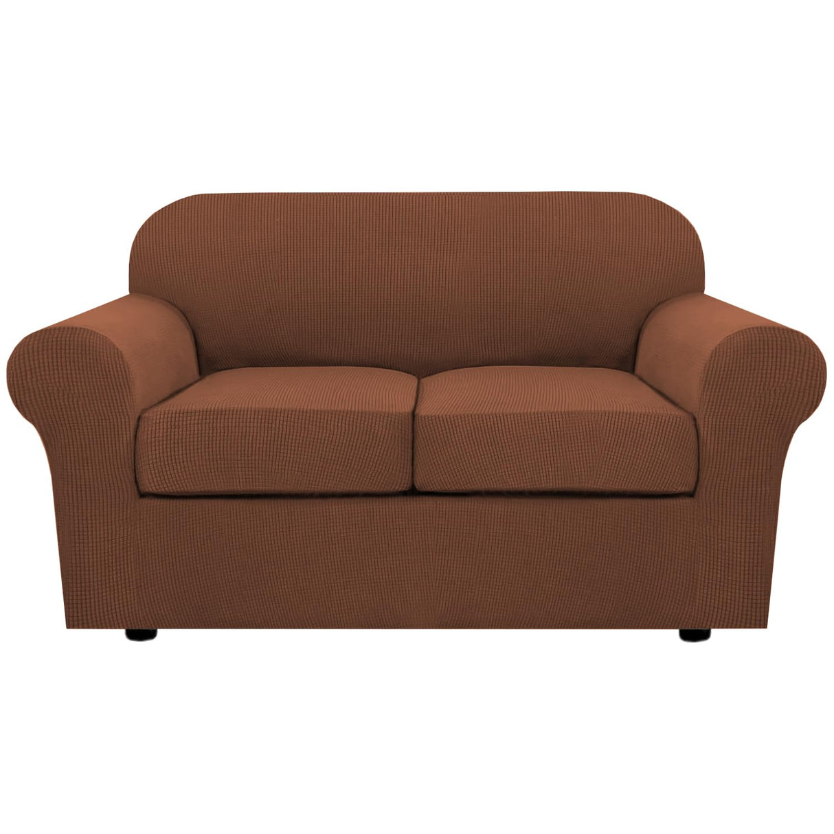 PrimeBeau Thicker Jacquard Fabric 3 Pieces Loveseat & Oversize Loveseat Covers for 2 Cushion Sofa Couch Slipcovers (Base Cover Plus 2 Seat Cushion Covers)