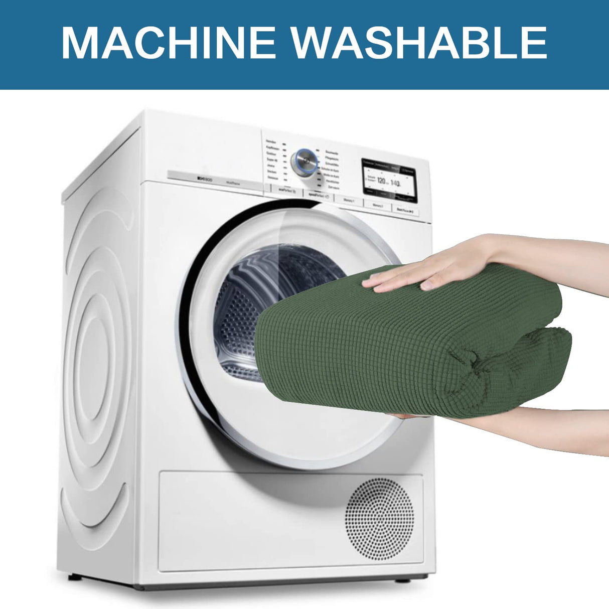 PrimeBeau Stretch Loveseat Slipcovers|Sofa Cover for Loveseat 1 Piece with Elastic Bottom, Textured Checked Jacquard Fabric