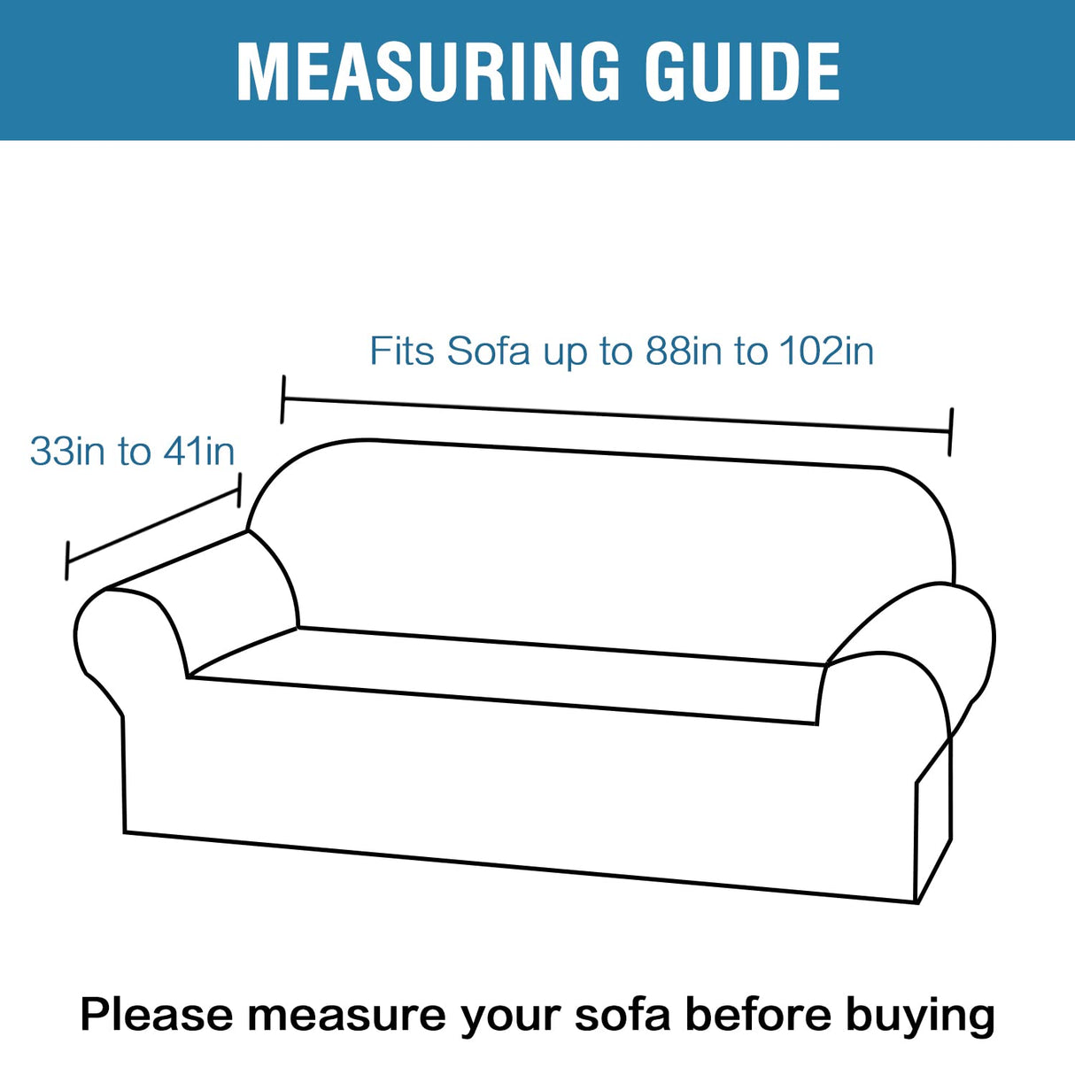 PrimeBeau 2023 Version Sofa Cover 1-Piece Stretch Couch Covers for 3 and 4 Cushions Couch Sofa Cover Spandex Non Slip Soft Form Fit Furniture Protector with Elastic Bottom