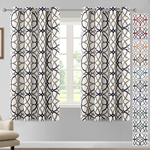 PrimeBeau GEO Pattern Blackout Curtains 2 Panels Set