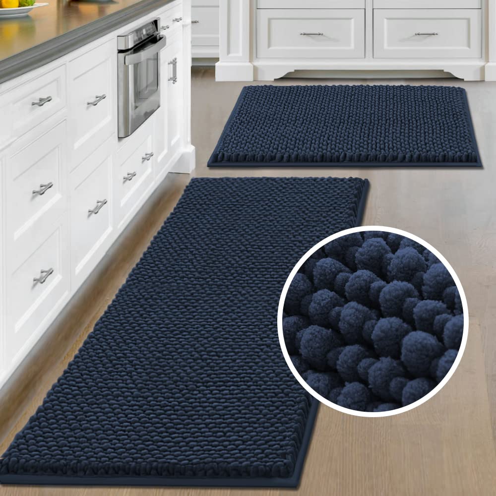 PrimeBeau Bath Mat Bathroom Rugs Sets Plush Water Absorbent Non Skid Mats for Bathroom Kitchen/Living Room (Set of 2)