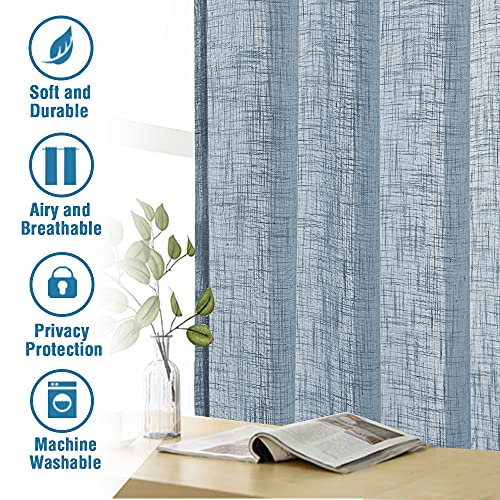 PrimeBeau Natural Linen Blended Grommet Curtains 2 Panel Sets