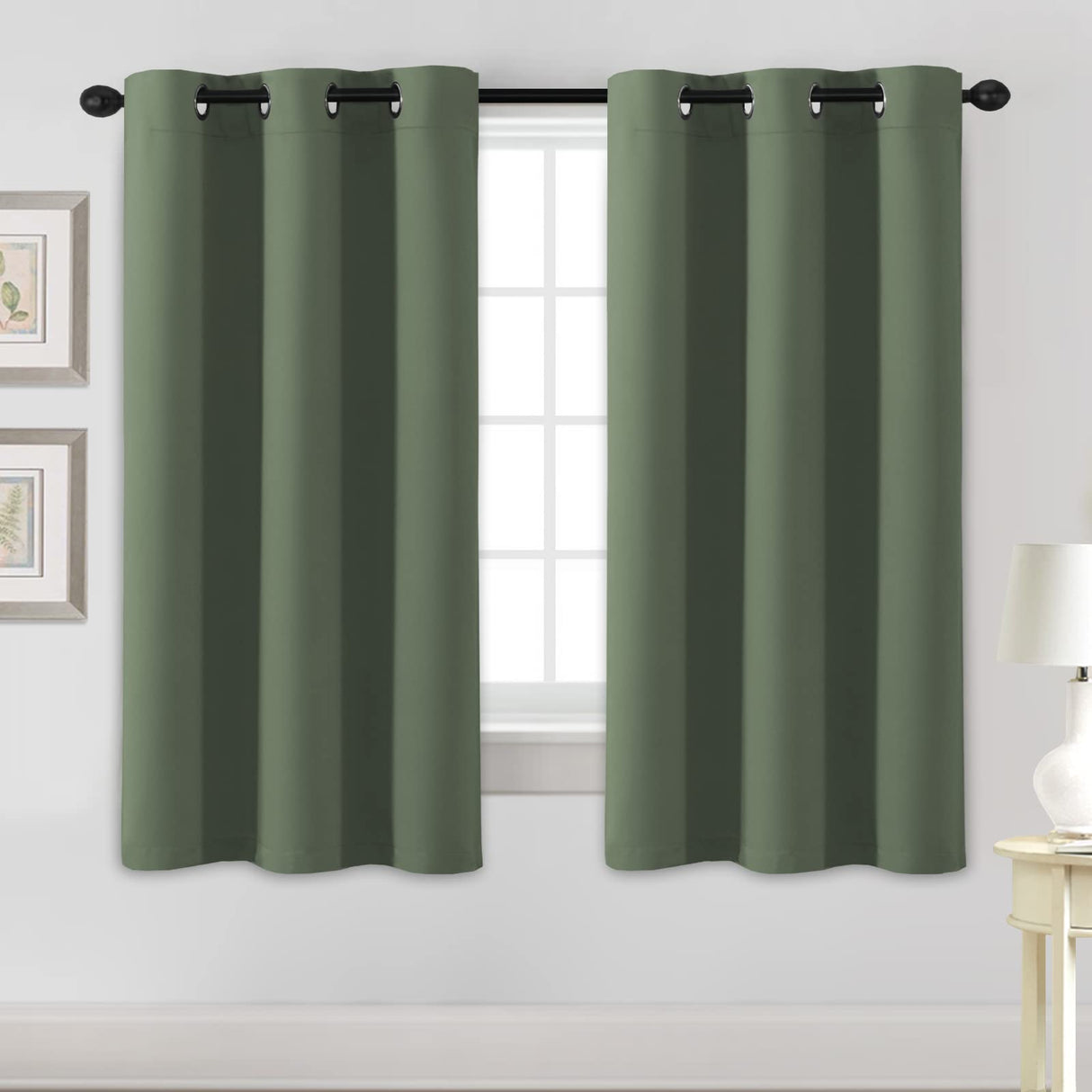 PrimeBeau Essential Blackout Thermal Insulated Curtain Drapes Set of 2 panels, 42 Series