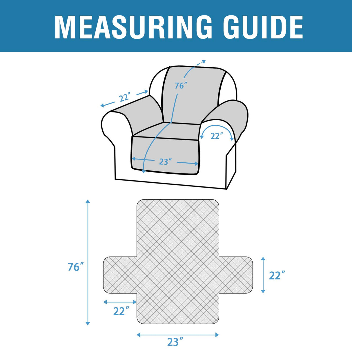 PrimeBeau 100% Waterproof Chair Slipcover Furniture Protector for Pets Kids with Non-Skid Backing, Unique Decor and Easy Care