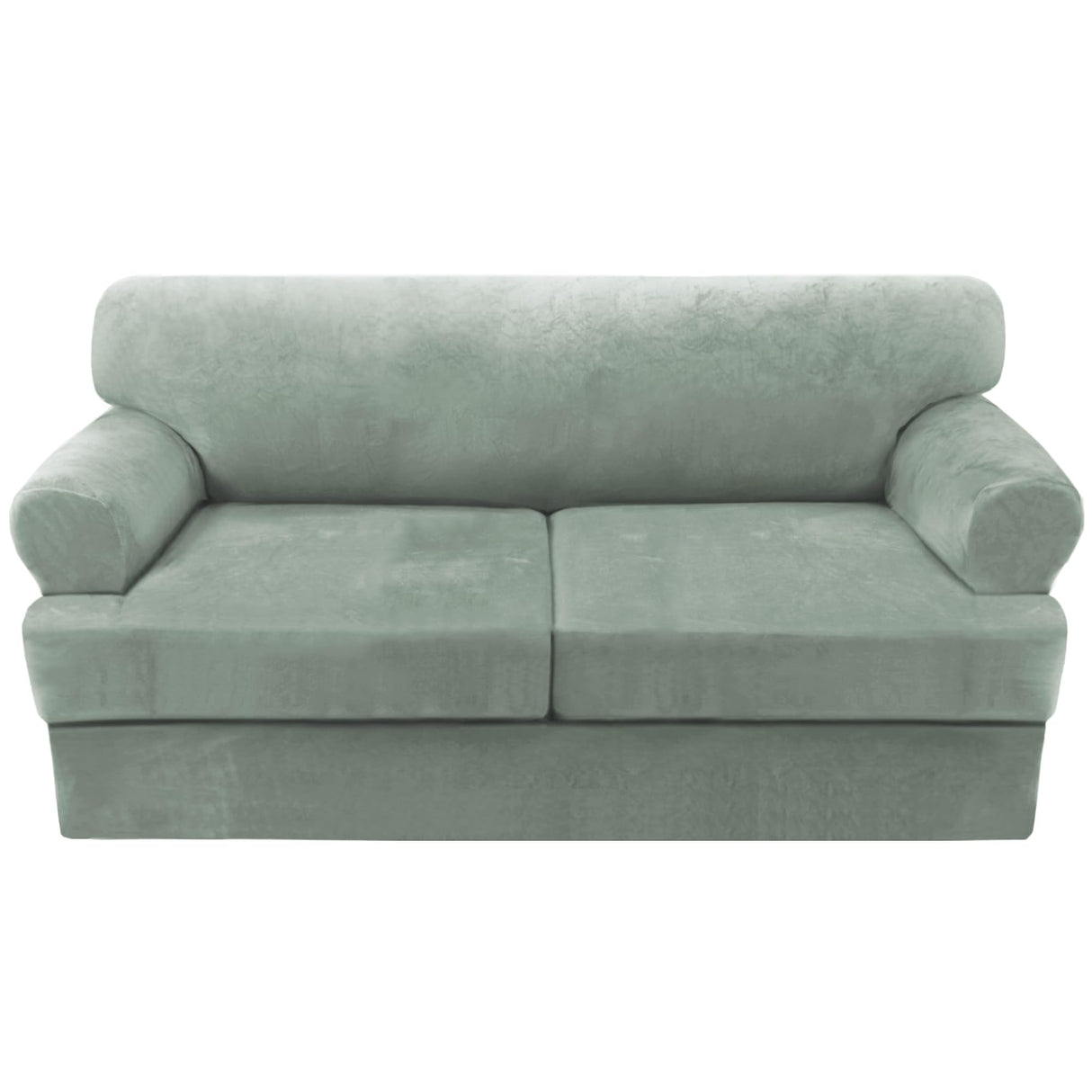 PrimeBeau Sofa Cover 3 Pieces T Cushion Loveseat Slipcovers Thick Velvet Couch Cover Furniture Protector Stretch T Cushion Sofa Covers for 2 Cushion Couch with 2 T Cushion Covers Washable