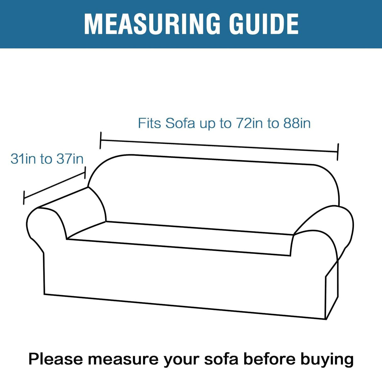 PrimeBeau Spiral Jacquard Couch Covers for 3 Cushion Couch - Set of 5 | Anti-Slip Furniture Protector