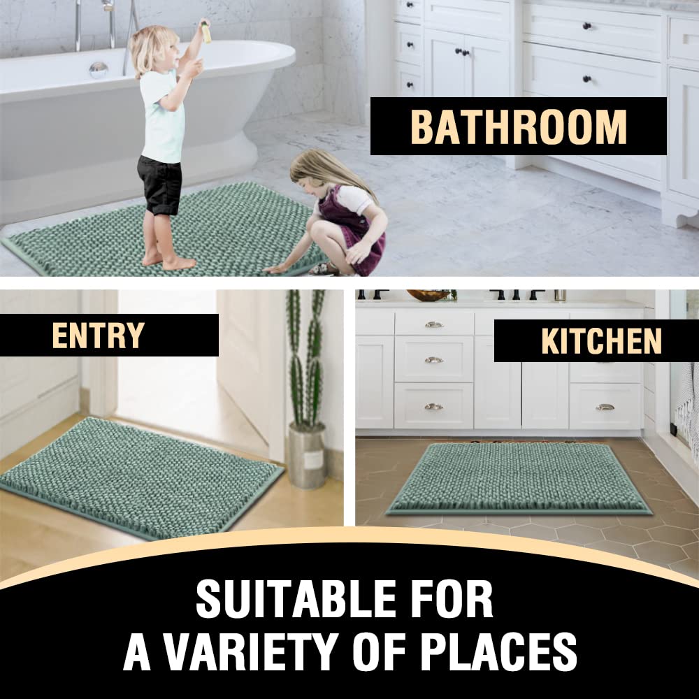 PrimeBeau Bath Mat Bathroom Rugs Sets Plush Water Absorbent Non Skid Mats for Bathroom Kitchen/Living Room (Set of 2)