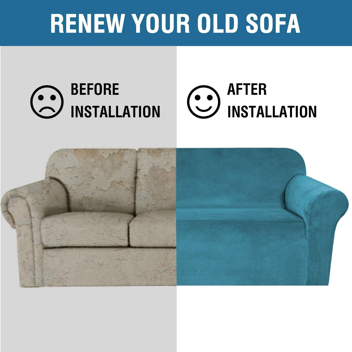 PrimeBeau Stretch Velvet Sofa Covers Large Couch Covers Sofa Slipcovers Furniture Protector Soft with Non Slip Elastic Bottom, Feature Thick Comfy Rich Velour