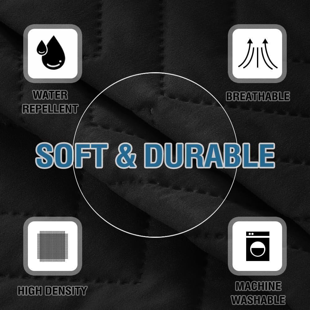 PrimeBeau Armrest Covers for Sofa Water Resistant Couch Arm Covers Remote Control Holder Sofa Armrest Organizer for Magazine, Tablet, Phone, iPad(Set of 2)