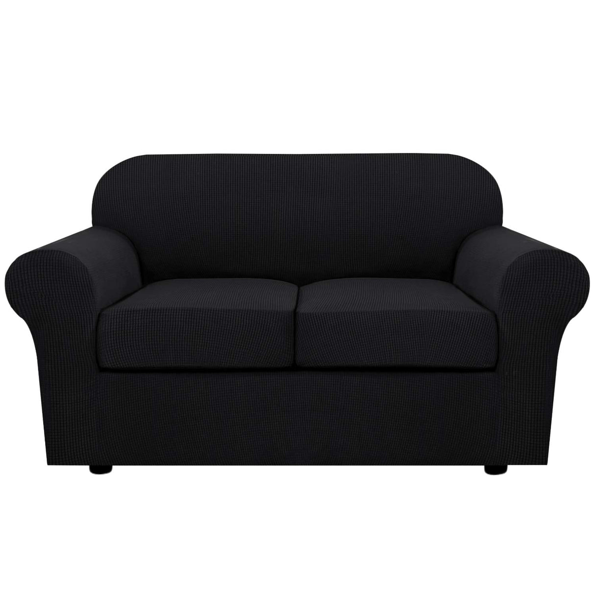 PrimeBeau Thicker Jacquard Fabric 3 Pieces Loveseat & Oversize Loveseat Covers for 2 Cushion Sofa Couch Slipcovers (Base Cover Plus 2 Seat Cushion Covers)