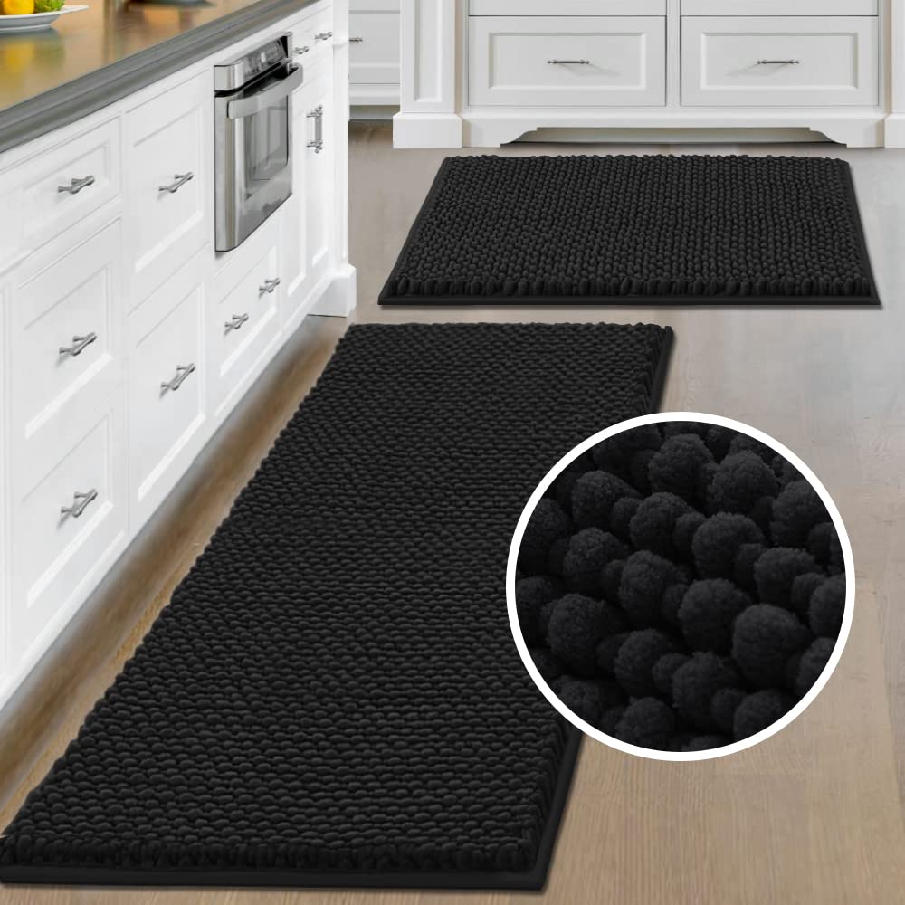 PrimeBeau Bath Mat Bathroom Rugs Sets Plush Water Absorbent Non Skid Mats for Bathroom Kitchen/Living Room (Set of 2)