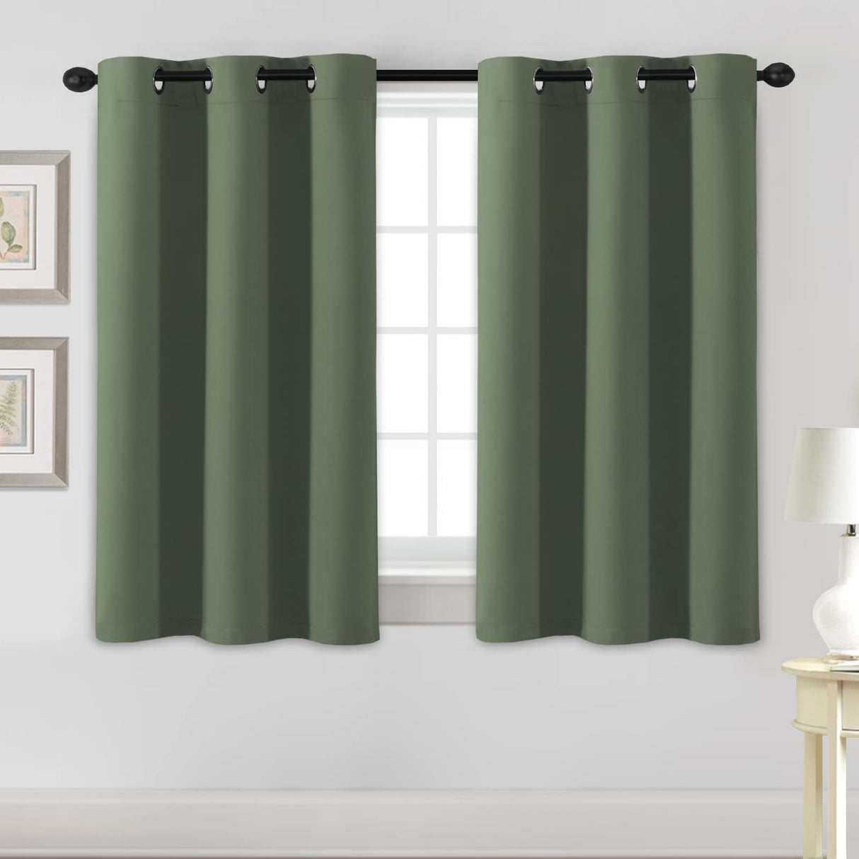 PrimeBeau Essential Blackout Thermal Insulated Curtain Drapes Set of 2 panels, 42 Series