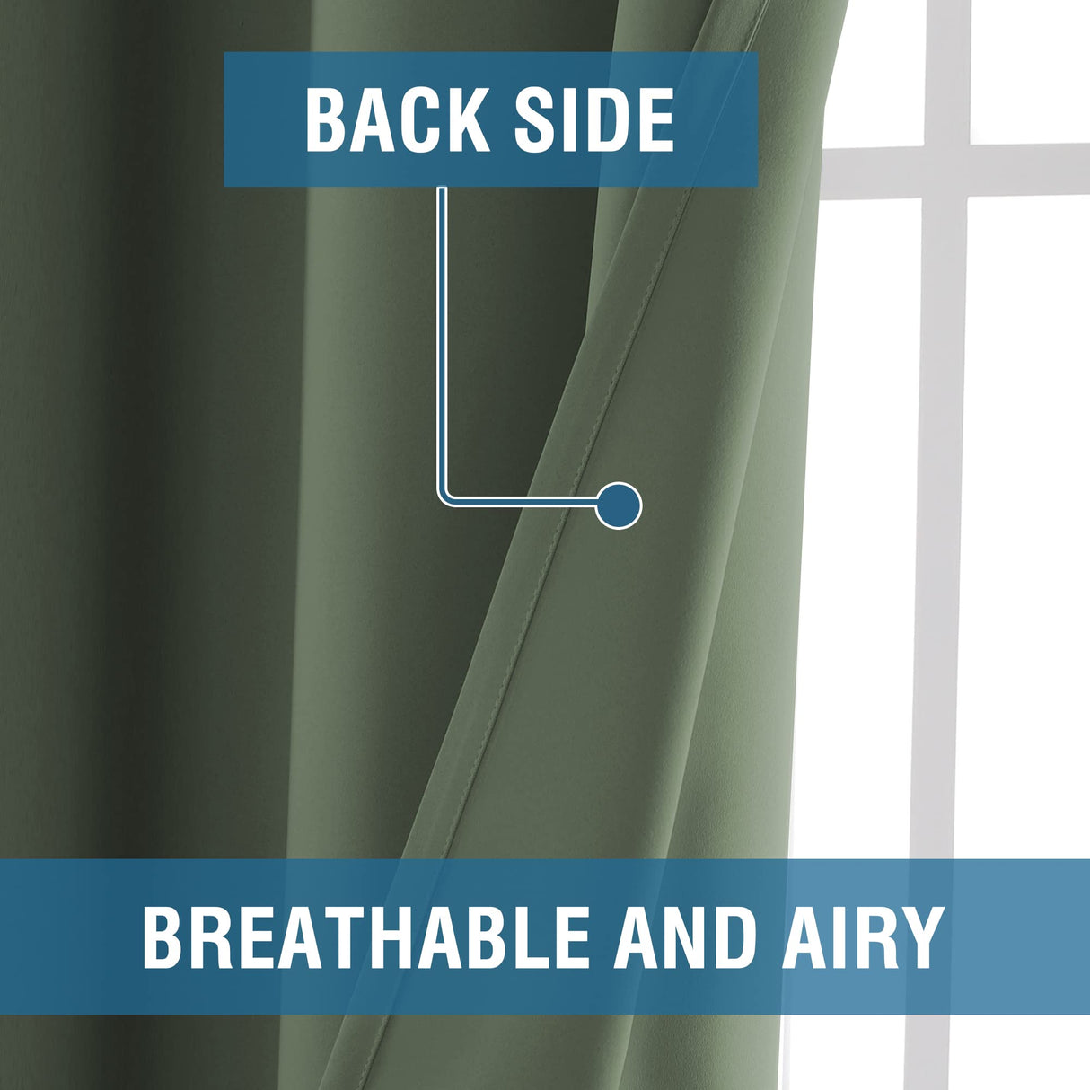 PrimeBeau Essential Blackout Thermal Insulated Curtain Drapes Set of 2 panels, 42 Series