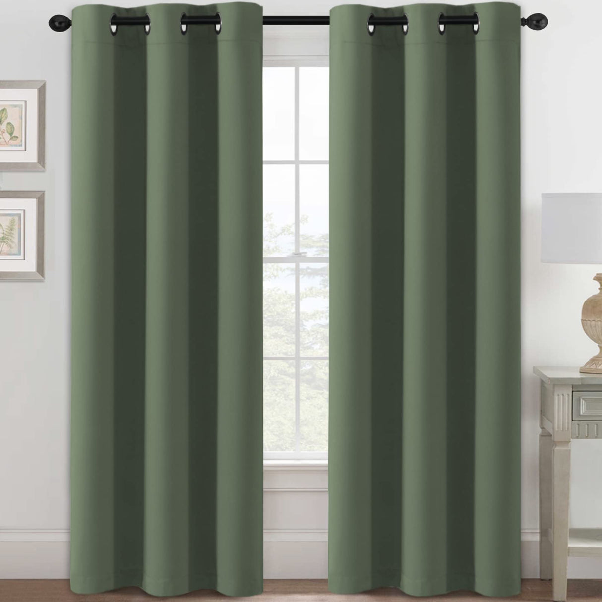 PrimeBeau Essential Blackout Thermal Insulated Curtain Drapes Set of 2 panels, 42 Series