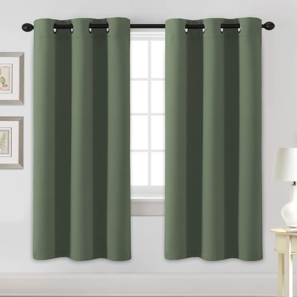 PrimeBeau Essential Blackout Thermal Insulated Curtain Drapes Set of 2 panels, 42 Series