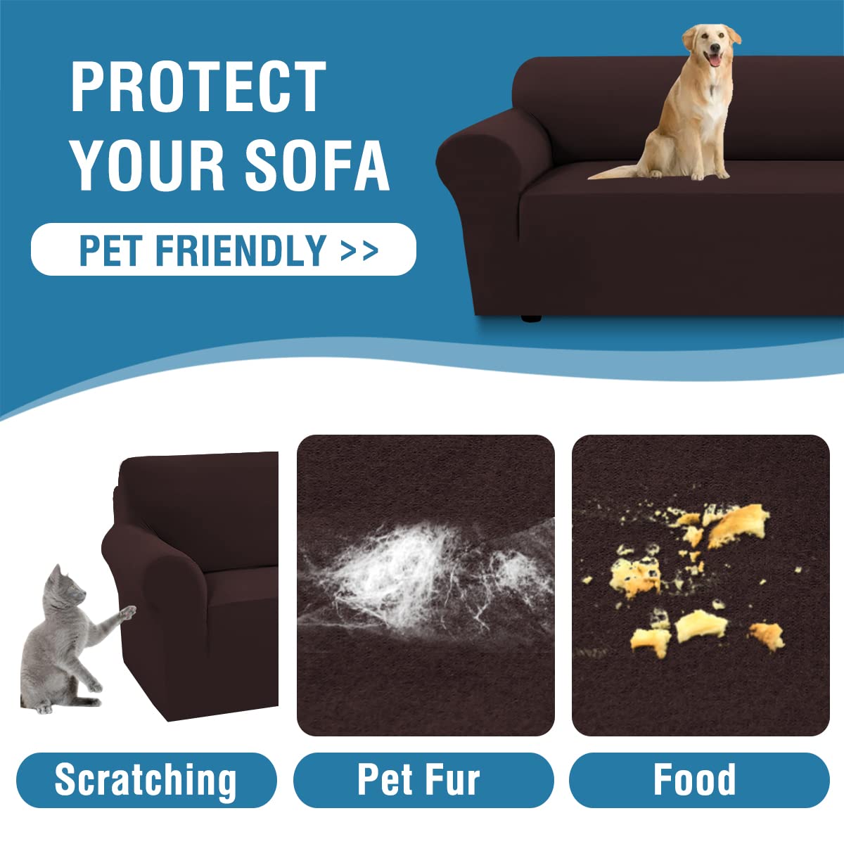 PrimeBeau 2023 Version Loveseat Cover 1-Piece Stretch Couch Covers for 2 Cushion Couch Sofa Cover Spandex Non Slip Soft Form Fit Furniture Protector with Elastic Bottom