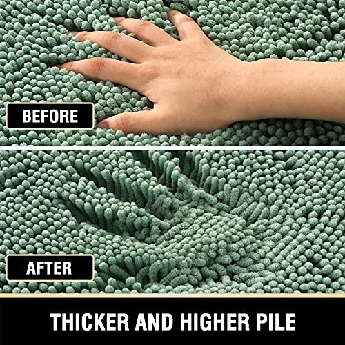 PrimeBeau Luxury Chenille Bath Mat (1 Piece with PVC Back) - Extra Soft, Absorbent, Non-Slip, Quick Dry, Washable