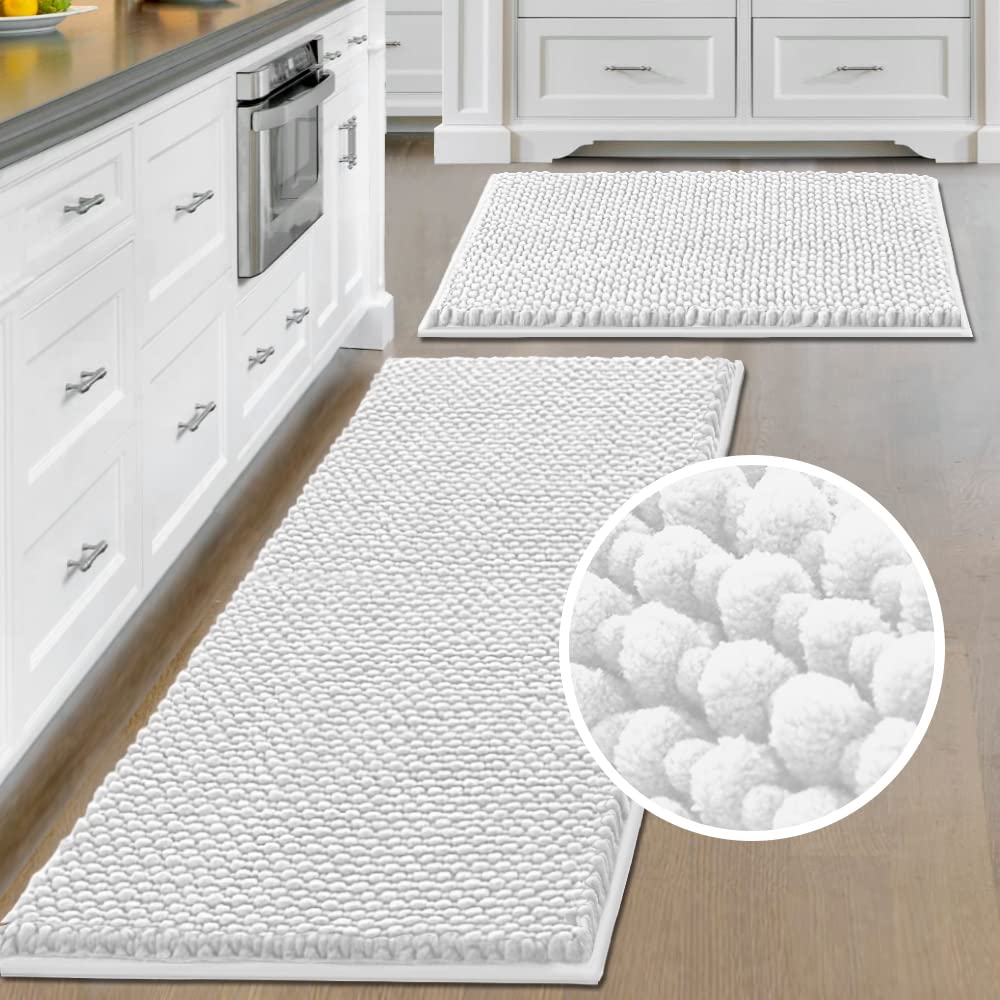 PrimeBeau Bath Mat Bathroom Rugs Sets Plush Water Absorbent Non Skid Mats for Bathroom Kitchen/Living Room (Set of 2)