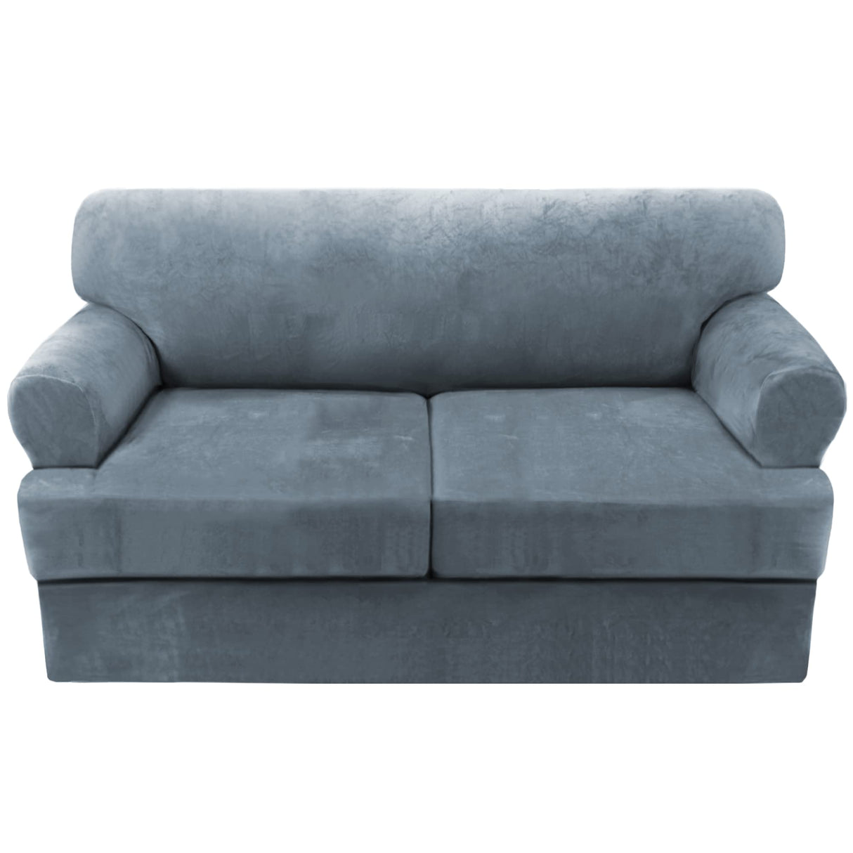 PrimeBeau Sofa Cover 3 Pieces T Cushion Loveseat Slipcovers Thick Velvet Couch Cover Furniture Protector Stretch T Cushion Sofa Covers for 2 Cushion Couch with 2 T Cushion Covers Washable