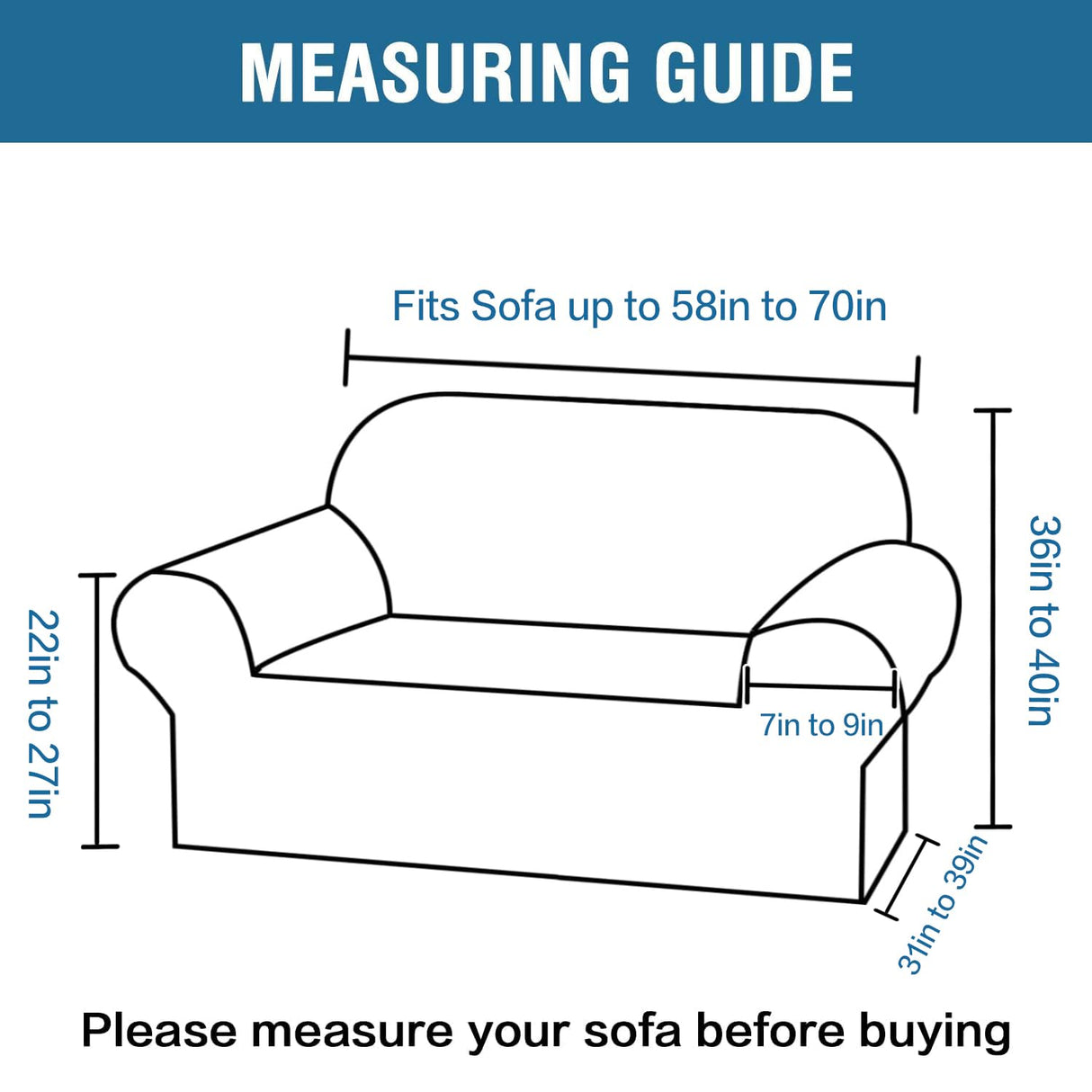 PrimeBeau Stretch Loveseat Slipcovers|Sofa Cover for Loveseat 1 Piece with Elastic Bottom, Textured Checked Jacquard Fabric