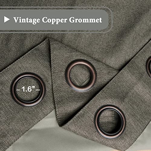 PrimeBeau Faux Linen Room Darkening Blackout Curtain Sold by 1 Panel, Short