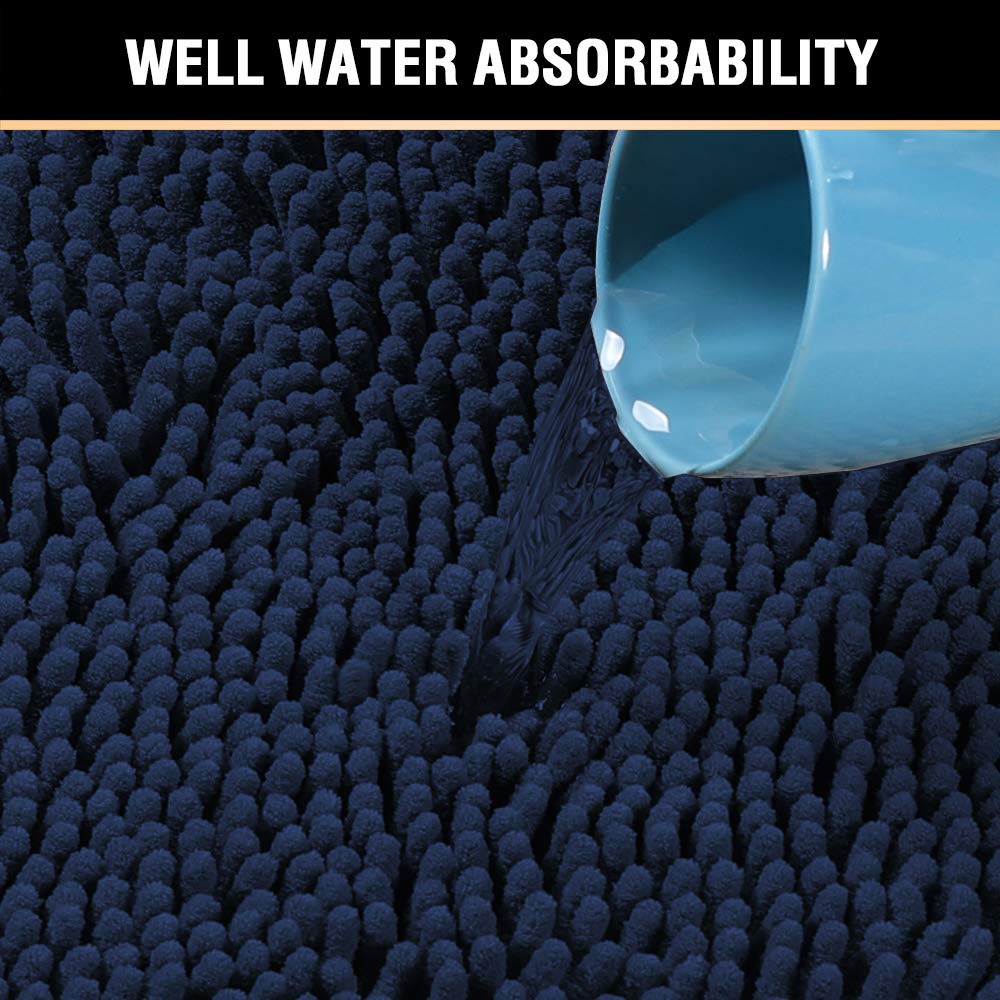 PrimeBeau Bath Mats Non Slip, Soft Shaggy Microfiber, Absorbent, Machine-Washable Rugs(2Pieces)