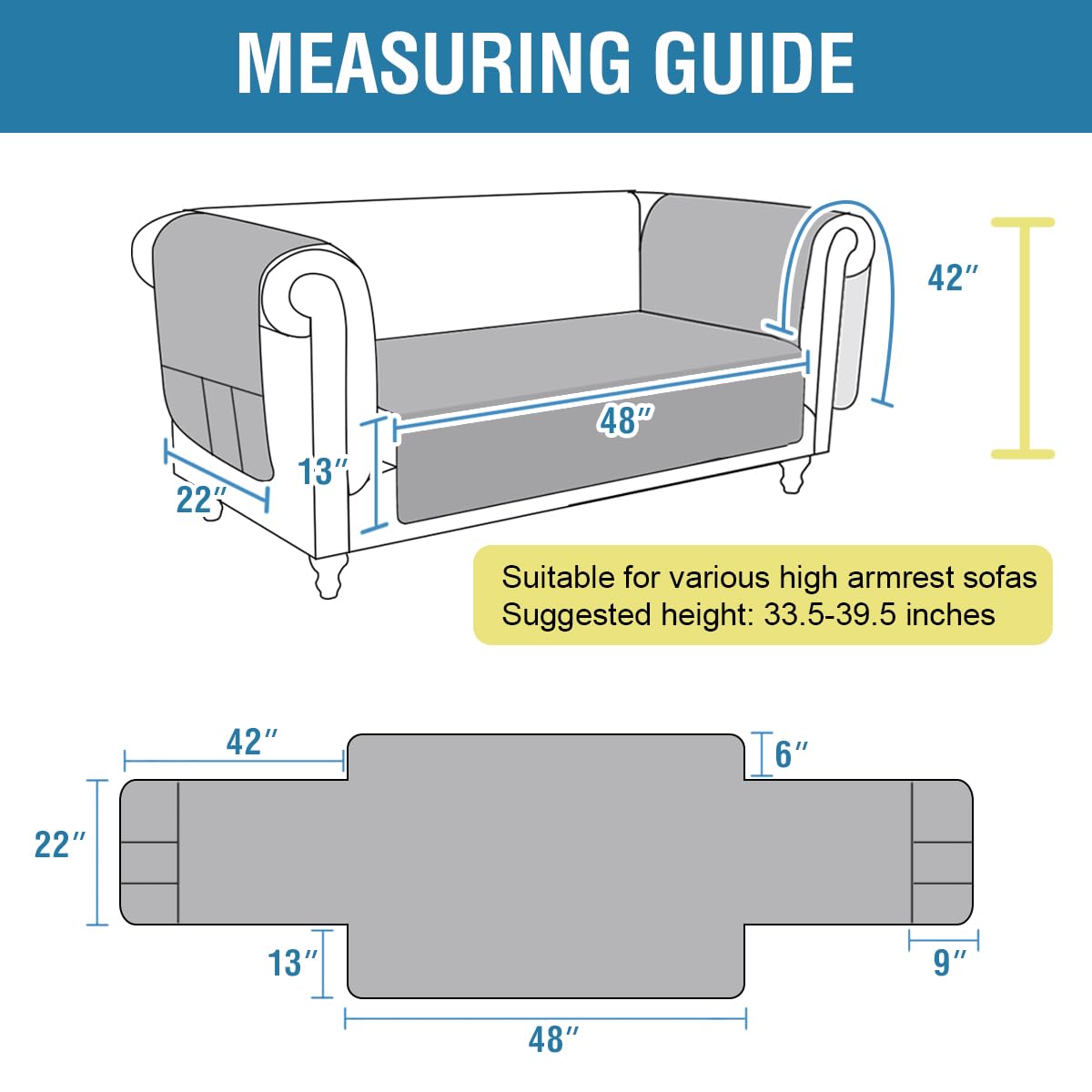 PrimeBeau 100% Waterproof Loveseat Couch Covers Traditional Chesterfield Sofa Covers with Extra Long Armrest Cover Waterproof and Washable Thick Couch Cover for Dogs (1 Piece)