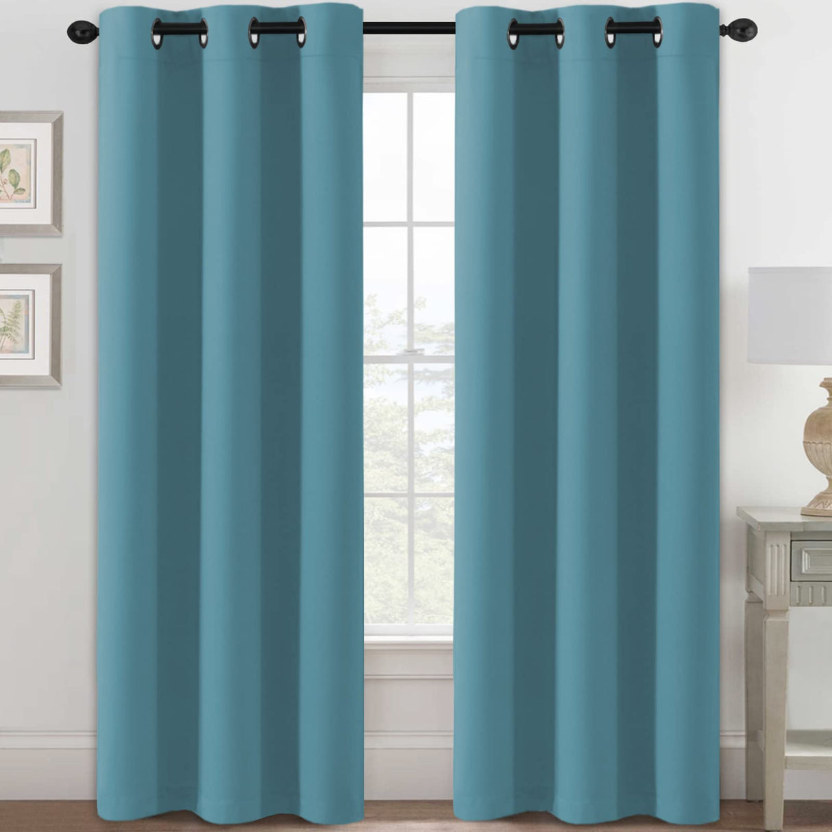 PrimeBeau Essential Blackout Thermal Insulated Curtain Drapes Set of 2 panels, 42 Series