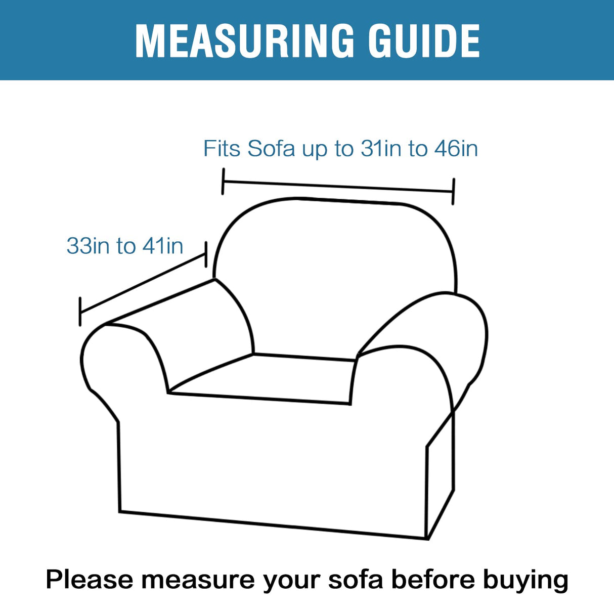 PrimeBeau 2023 Version Armchair Cover 1-Piece Stretch Couch Covers for 1 Cushion Couch Sofa Cover Spandex Non Slip Soft Form Fit Furniture Protector with Elastic Bottom