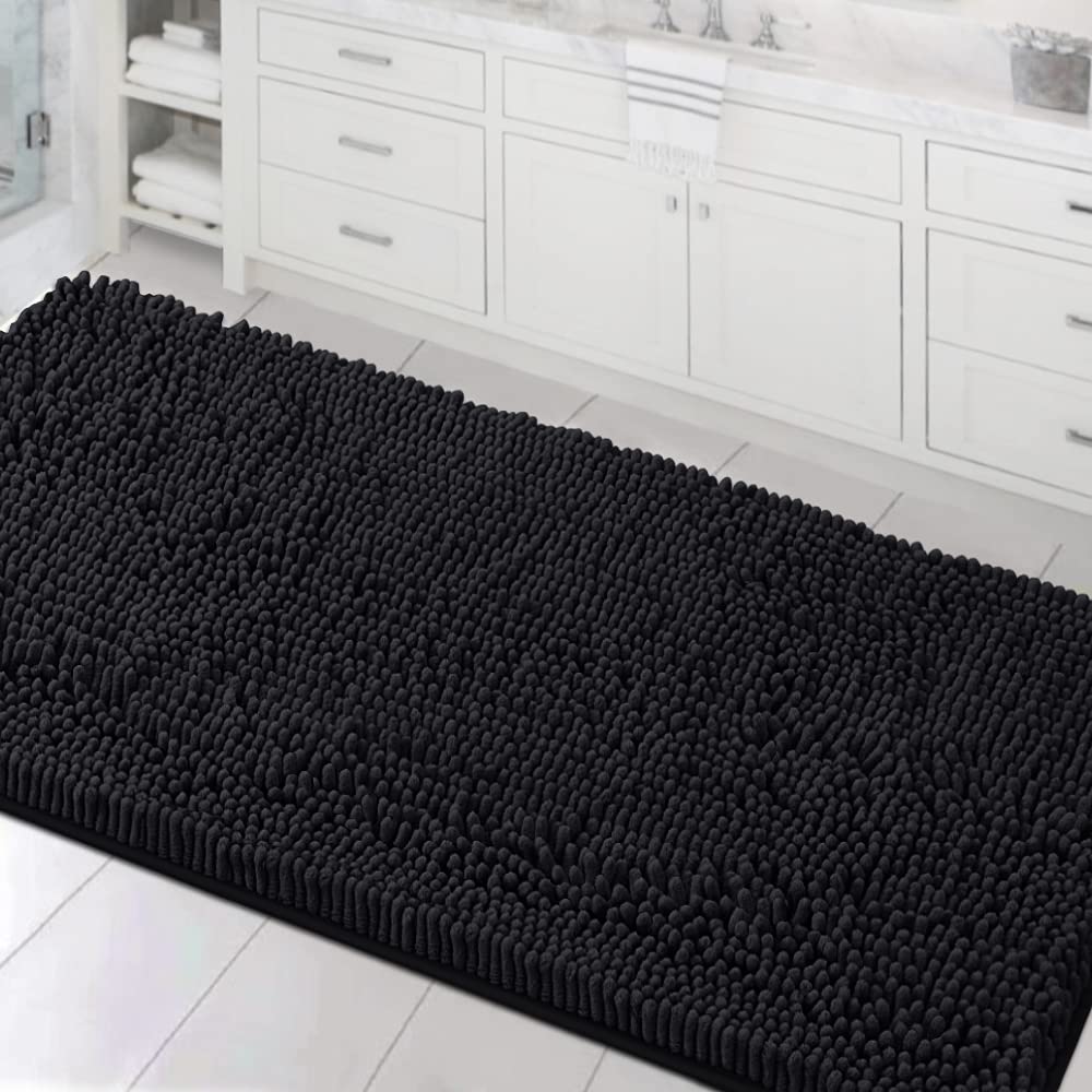 Bathroom Rugs Bath Mats for Bathroom Non Slip Luxury Chenille Bathroom Runner Rug Extra Soft