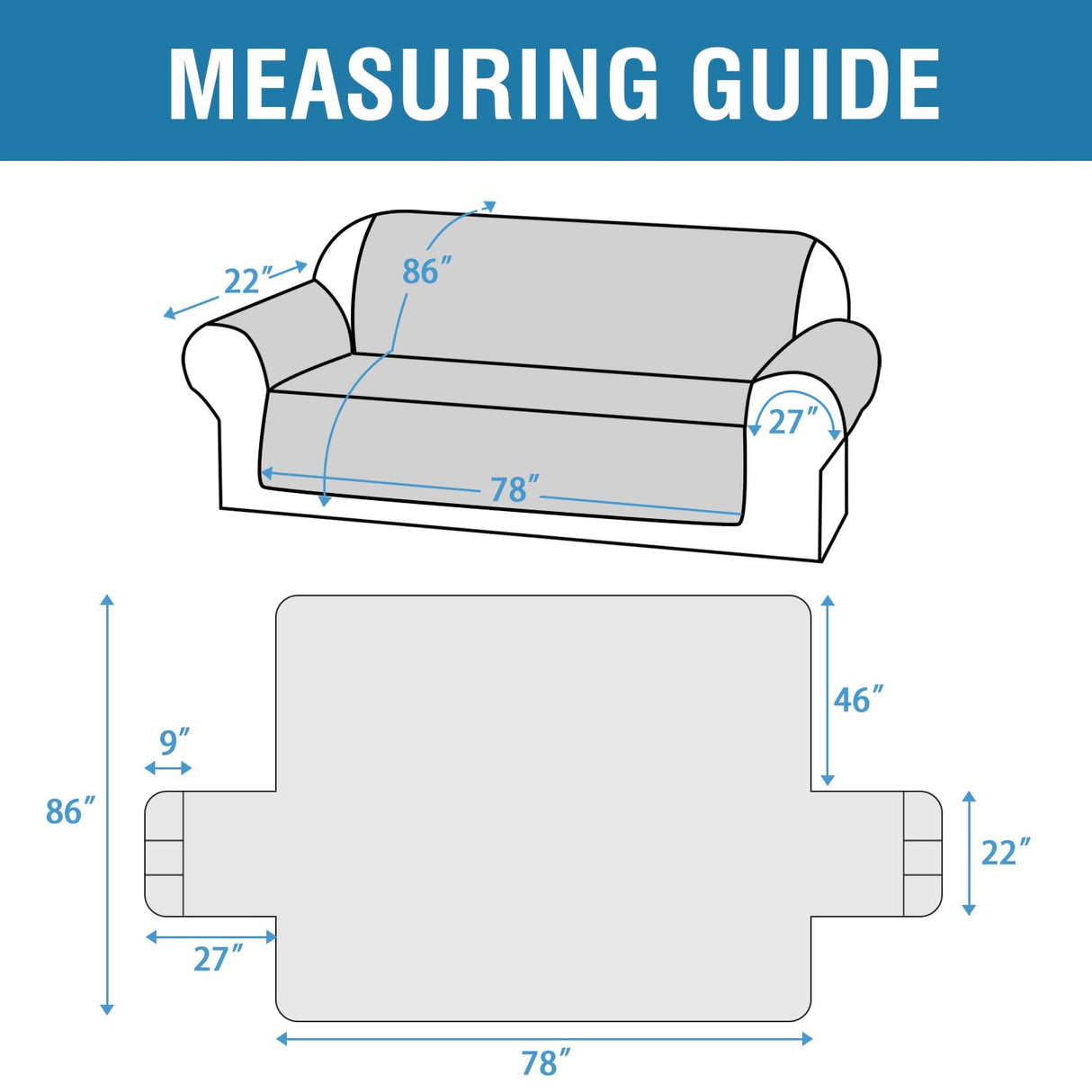 PrimeBeau 100% Waterproof Sofa Covers Washable,Thick Soft Couch Cover for Dogs with Elastic Straps (Sofa & Oversize Sofa, Diamond Shape)