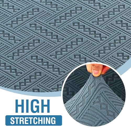 H.VERSAILTEX 2024 Newest Jacquard Couch Covers for 3 Cushion Couch 1 Piece Stretch Sofa Covers Furniture Protector Anti-Slip Soft Thickened Dogs Slipcovers Washable Wind bell Pattern(Sofa, Stone Blue)