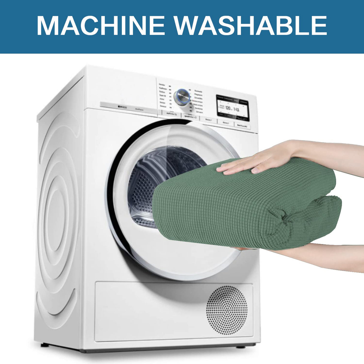 PrimeBeau Stretch Loveseat Slipcovers|Sofa Cover for Loveseat 1 Piece with Elastic Bottom, Textured Checked Jacquard Fabric