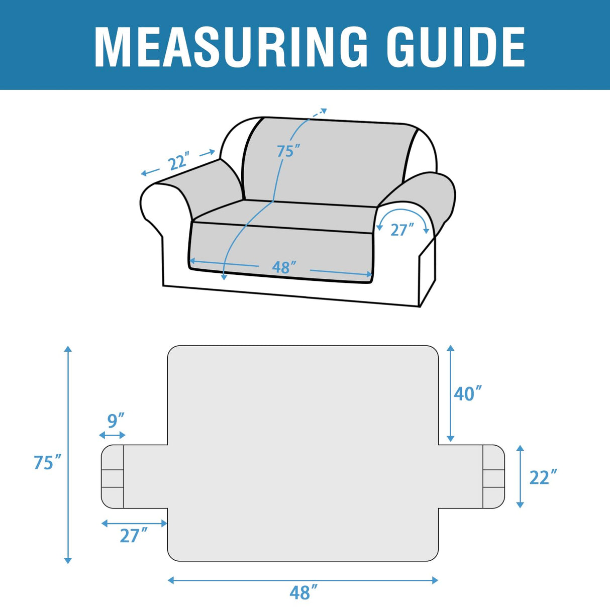 PrimeBeau 100% Waterproof Loveseat Covers Washable,Thick Soft Couch Cover for Dogs with Elastic Straps (Loveseat, Diamond Shape)