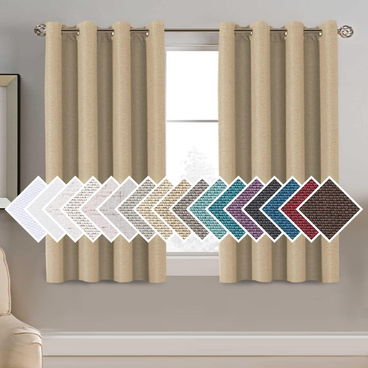 H.Versailtex 1 Panel Linen Blackout Thermal Insulated Grommet Curtain
