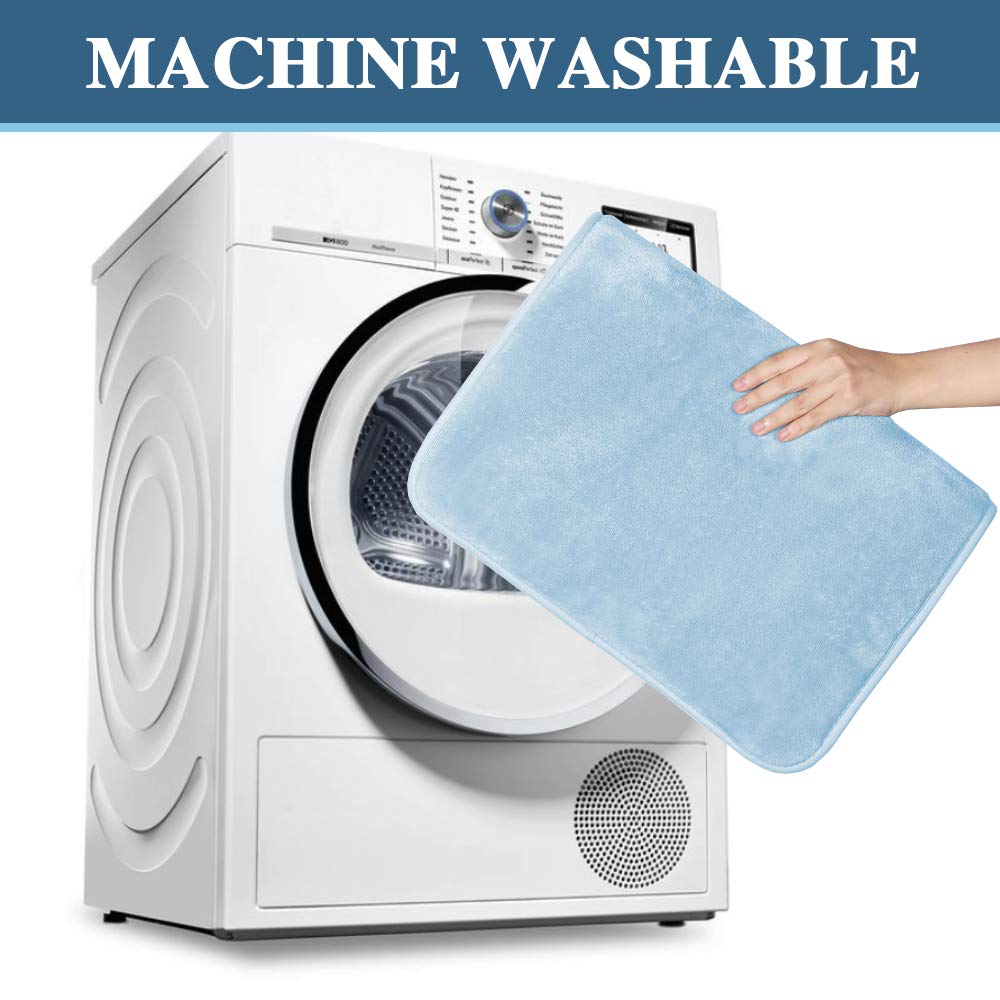 PrimeBeau Luxurious Memory Foam Bath Mat, Flannel Velvety Bath Mat Luxury Extra Soft and Absorbent Non Slip Rugs(Set of 2)