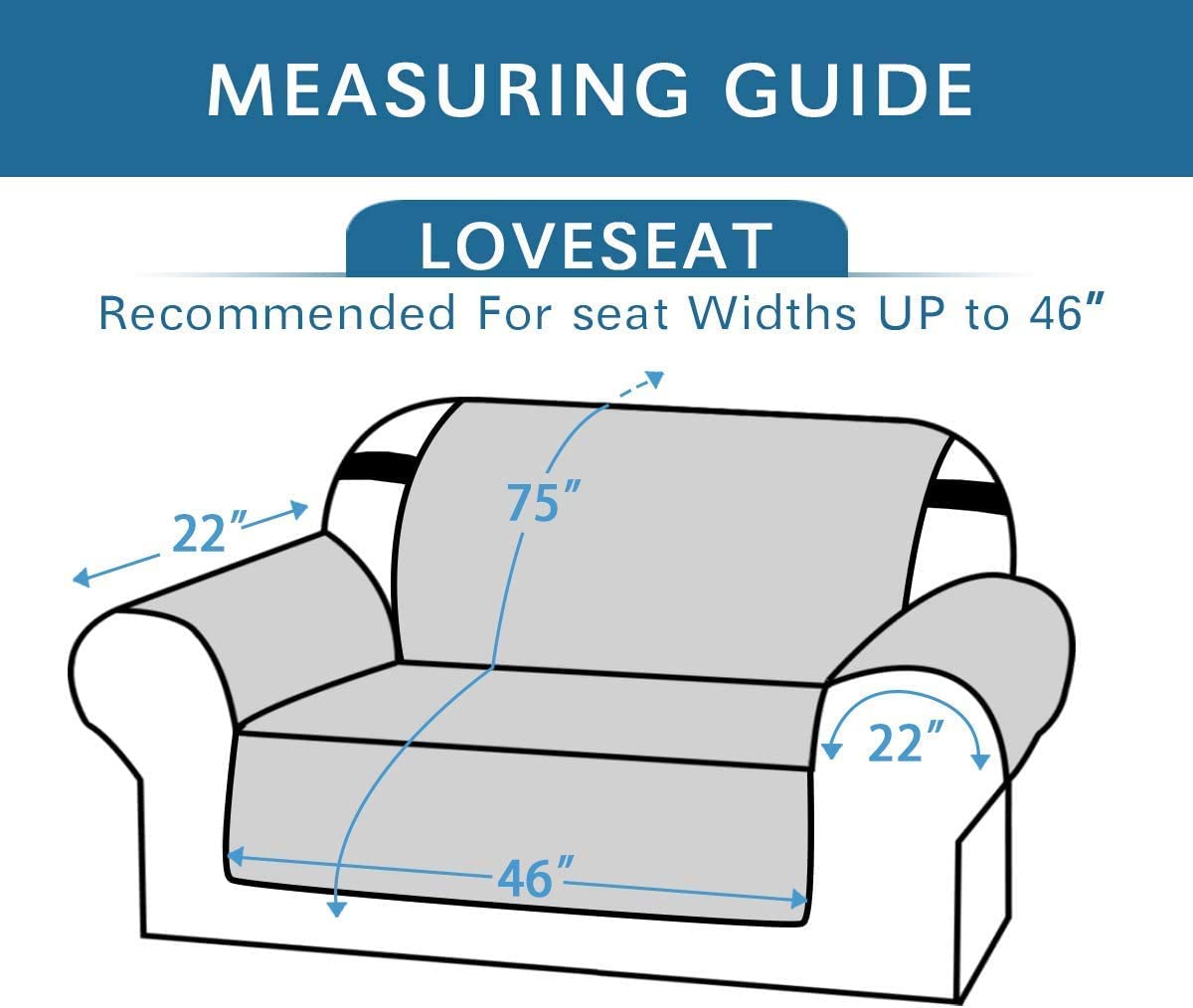 H.Versailtex Reversible Sofa Covers Water Repellent Chair Slipcover for Dogs Pets Furniture Protector