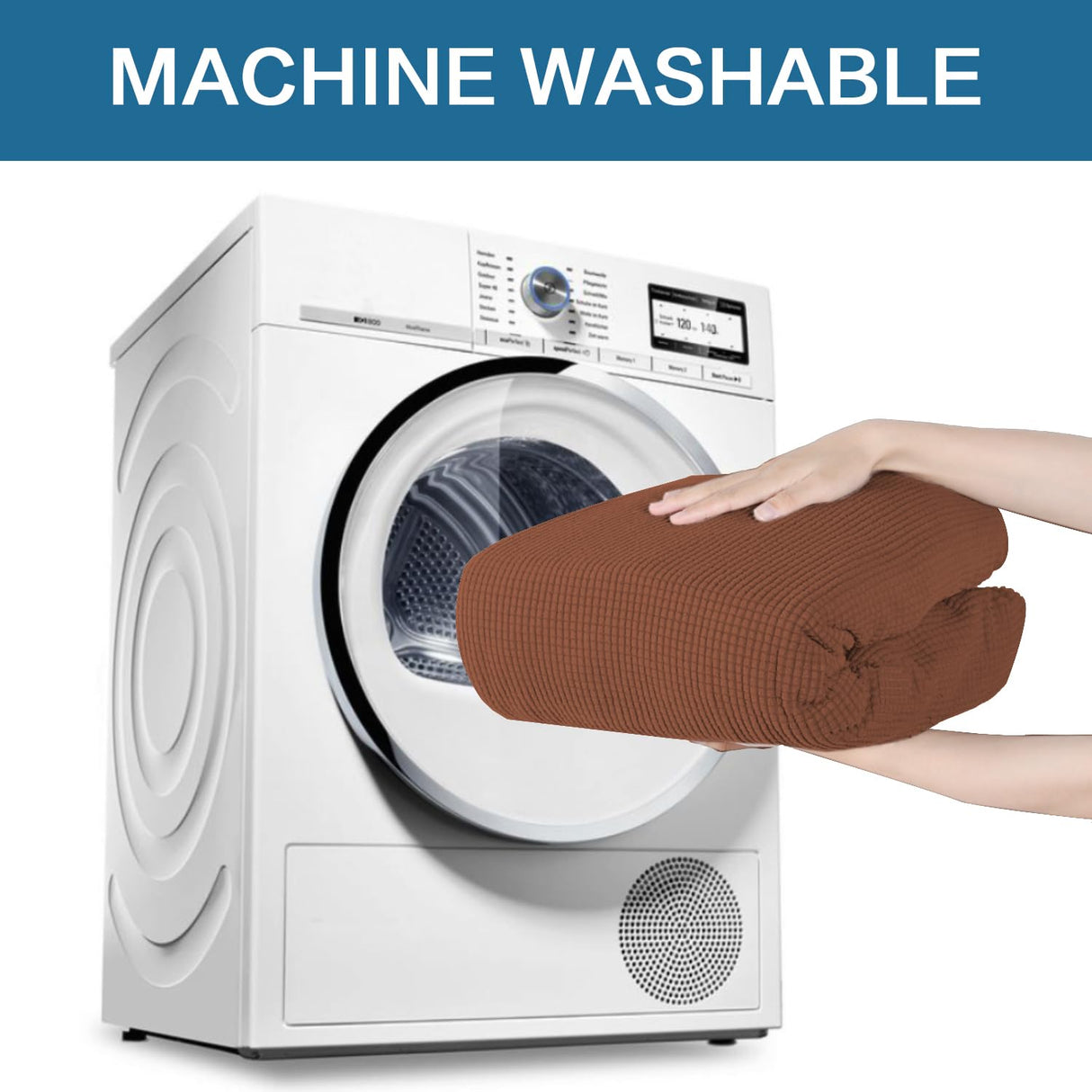 PrimeBeau Stretch Loveseat Slipcovers|Sofa Cover for Loveseat 1 Piece with Elastic Bottom, Textured Checked Jacquard Fabric