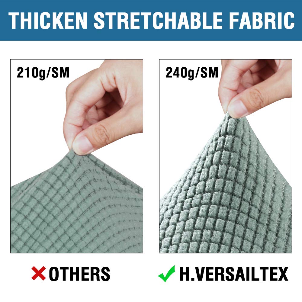 H.VERSAILTEX 4 Piece Stretch Sofa Covers for 3 Cushion Couch Covers for Living Room Furniture Slipcovers (Base Cover Plus 3 Seat Cushion Covers) Upgraded Thicker Jacquard Fabric (XL Sofa, Sage)