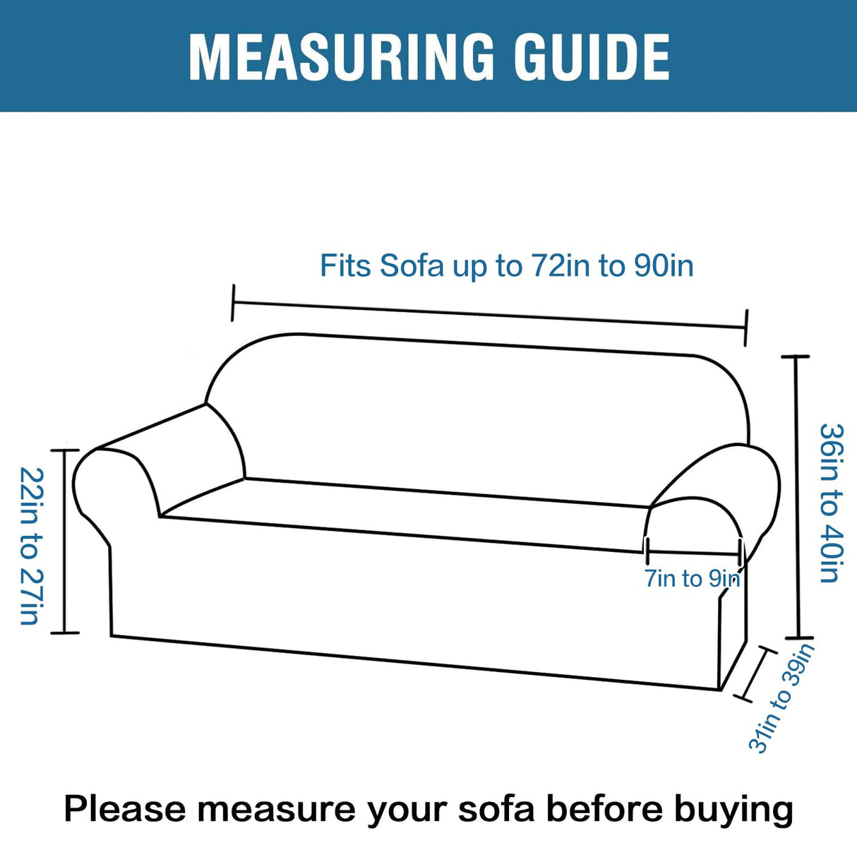 PrimeBeau Stretch Velvet Sofa Covers Large Couch Covers Sofa Slipcovers Furniture Protector Soft with Non Slip Elastic Bottom, Feature Thick Comfy Rich Velour