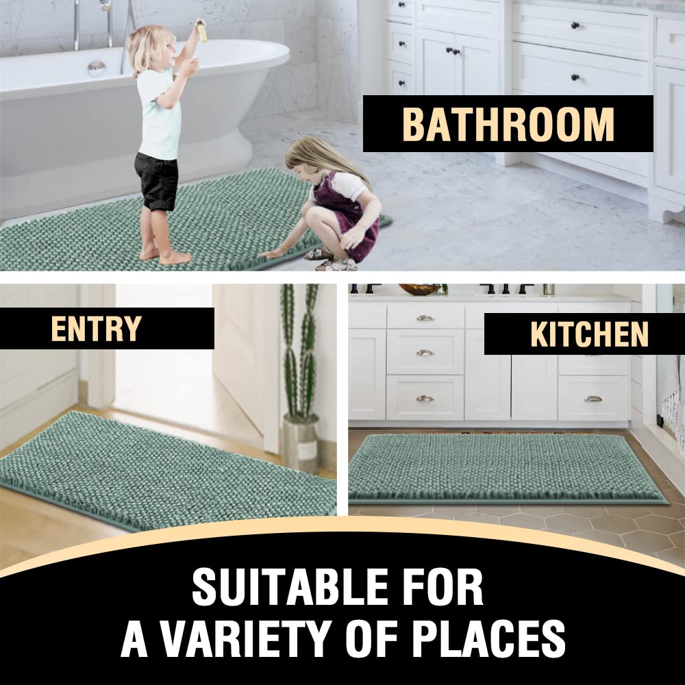 PrimeBeau Bath Mat Bathroom Rugs Sets Plush Water Absorbent Non Skid Mats for Bathroom Kitchen/Living Room (Set of 2)
