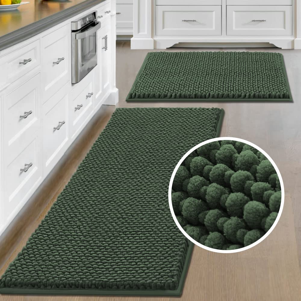 PrimeBeau Bath Mat Bathroom Rugs Sets Plush Water Absorbent Non Skid Mats for Bathroom Kitchen/Living Room (Set of 2)