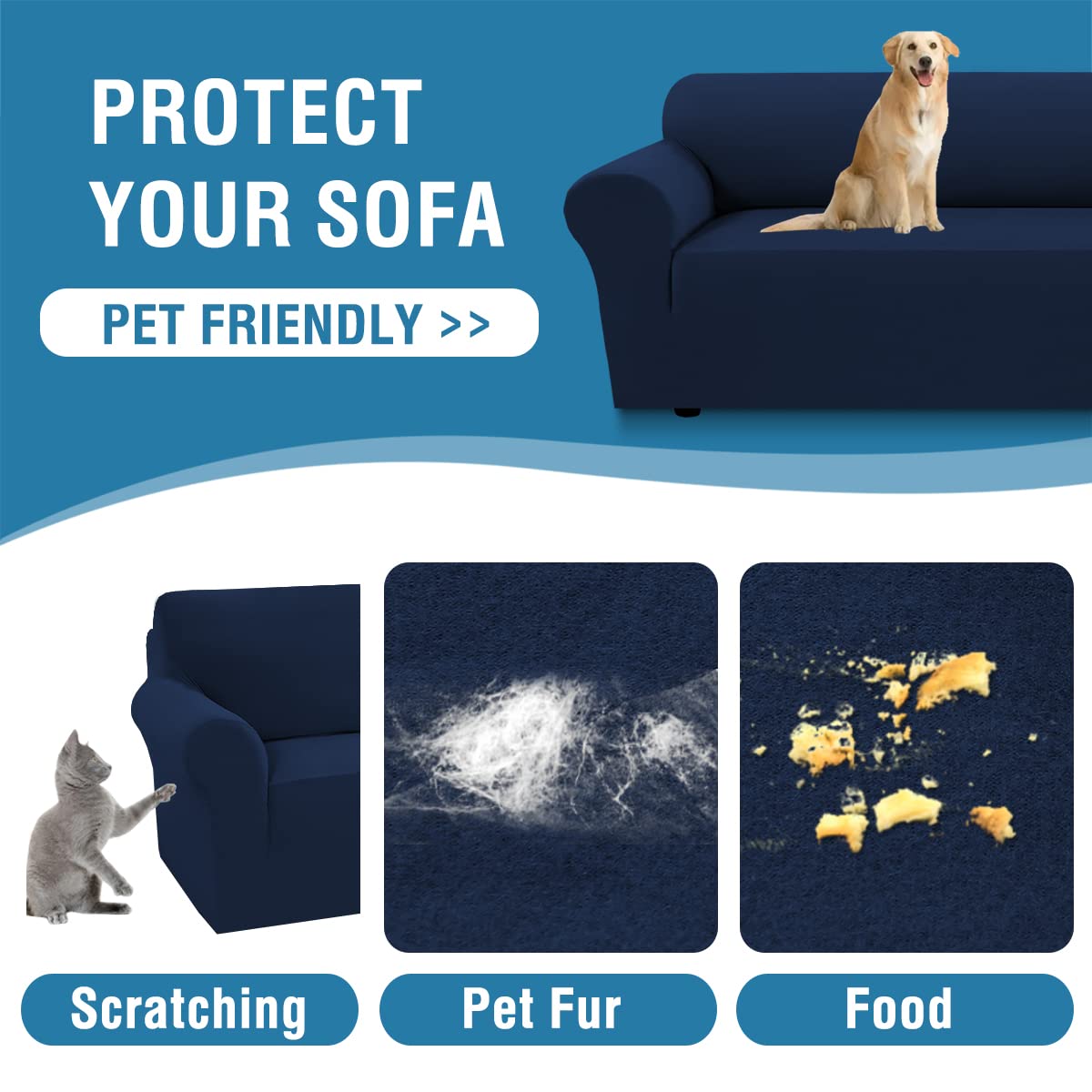 PrimeBeau 2023 Version Loveseat Cover 1-Piece Stretch Couch Covers for 2 Cushion Couch Sofa Cover Spandex Non Slip Soft Form Fit Furniture Protector with Elastic Bottom